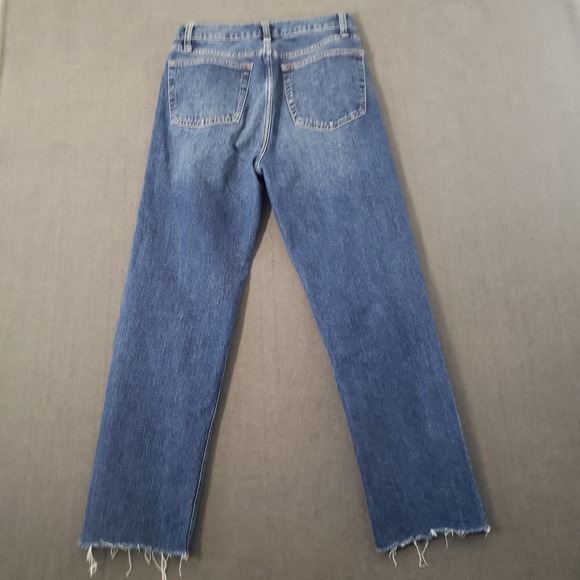 Gap Jeans Womens Size 27 Cheeky Straight Button Fly Raw Hem - Picture 2 of 12
